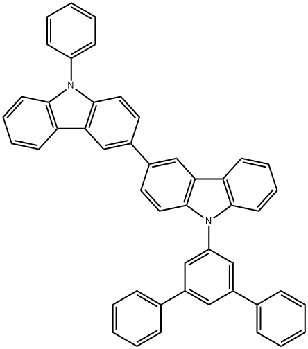 N-(3,5-二苯基苯)-N-苯基-3,3-双咔唑 结构式