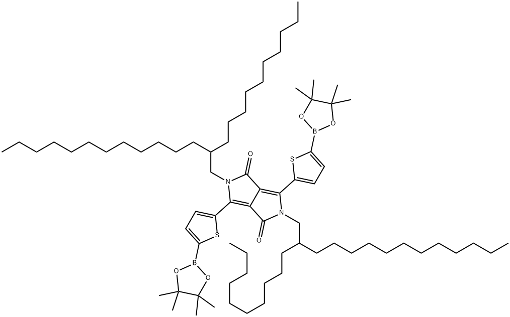2,5-二(2-癸基十四烷基)-3,6-二(5-硼酸频哪醇酯噻吩基)-吡咯并吡咯二酮 结构式