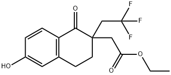 2-(6-羟基-1-氧代-2-(2,2,2-三氟乙基)-1,2,3,4-四氢萘-2-基)乙酸乙酯 结构式