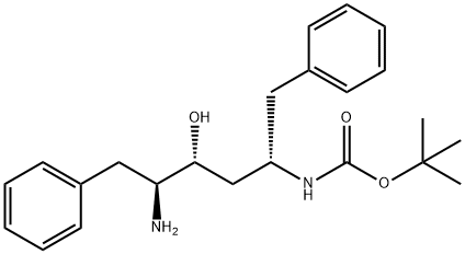 氨基甲酸N-[（1S，3R，4S）-4-氨基-3-羟基-5-苯基--1-（苯基甲基）戊基]-， 1,1-二甲基乙酯 结构式