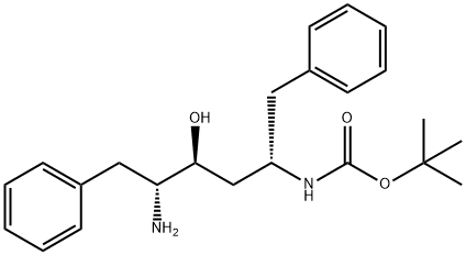 氨基甲酸N-[（1S，3S，4R）-4-氨基-3-羟基-5-苯基--1-（苯基甲基）戊基]-， 1,1-二甲基乙酯 结构式