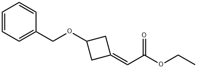 Acetic acid, 2-[3-(phenylmethoxy)cyclobutylidene]-, ethyl ester 结构式