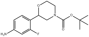 4-Morpholinecarboxylic acid, 2-(4-amino-2-fluorophenyl)-, 1,1-dimethylethyl ester 结构式