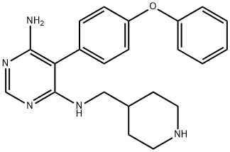 5-(4-苯氧基苯基)-N4-[(哌啶-4-基)甲基]嘧啶-4,6-二胺 结构式