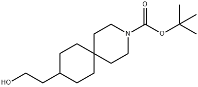 9-(2-羟乙基)-3-氮杂螺[5.5]十一烷-3-羧酸叔丁酯 结构式