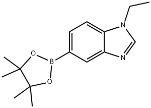 1-乙基-5-(4,4,5,5-四甲基-1,3,2-二氧硼杂环戊烷-2-基)-1H-苯并[D]咪唑 结构式