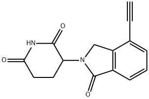 3-(4-乙炔基-1-氧代异吲哚-2-基)哌啶-2,6-二酮 结构式