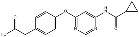 2-(4-(6-(CYCLOPROPANECARBOXAMIDO)PYRIMIDIN-4-YLOXY)PHENYL)ACETIC ACID 结构式