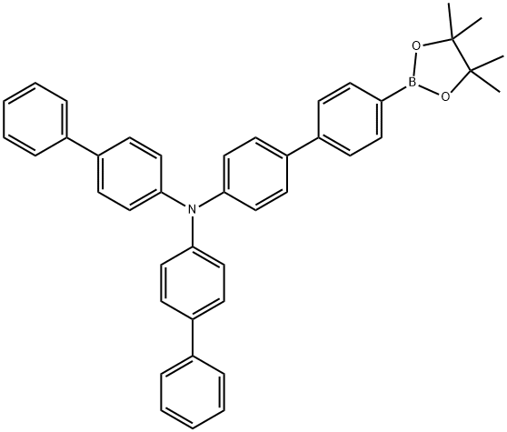 [1,1'-Biphenyl]-4-amine, N,N-bis([1,1'-biphenyl]-4-yl)-4'-(4,4,5,5-tetramethyl-1,3,2-dioxaborolan-2-yl)- 结构式