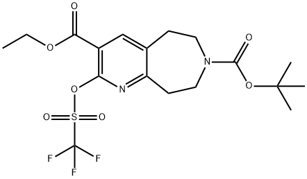 7-叔-丁基 3-甲基 2-(((三氟甲基)磺酰)氧代)-8,9-二氢-5H-吡啶并[2,3-D]氮杂卓-3,7(6H)-二甲酸基酯 结构式