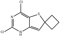 Spiro[cyclobutane-1,6'(7'H)-thieno[3,2-d]pyrimidine], 2',4'-dichloro- 结构式