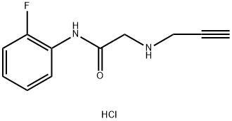 N-(2-氟苯基)-2-(丙-2-炔-1-基氨基)乙酰胺 盐酸盐 结构式