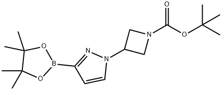 1-(1-BOC-3-氮杂环丁基)吡唑-3-硼酸频哪醇酯 结构式