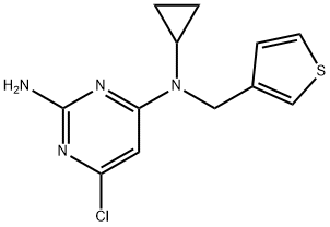 6-氯-N4-环丙基-N4-(噻吩-3-基甲基)嘧啶-2,4-二胺 结构式