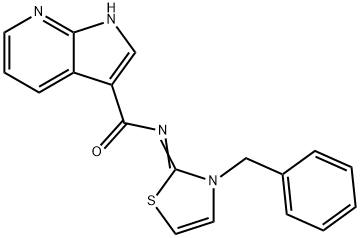 1H-Pyrrolo[2,3-b]pyridine-3-carboxamide, N-[3-(phenylmethyl)-2(3H)-thiazolylidene]- 结构式