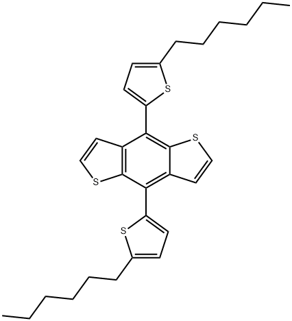 IN1763, 4,8-Bis(5-hexylthiophen-2-yl)benzo[1,2-b:4,5-b']dithiophene 结构式