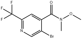 4-Pyridinecarboxamide, 5-bromo-N-methoxy-N-methyl-2-(trifluoromethyl)- 结构式