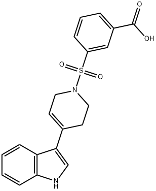 3-{[4-(1H-吲哚-3-基)-1,2,3,6-四氢吡啶-1-基]磺酰基}苯甲酸 结构式