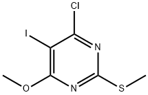 4-氯-5-碘-6-甲氧基-2-(甲硫基)嘧啶 结构式