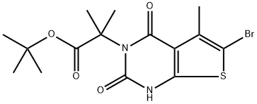 2-(6-溴-5-甲基-2,4-二氧代-1,4-二氢噻吩并[2,3-D]嘧啶-3(2H)-基)-2-甲基丙酸叔丁酯 结构式