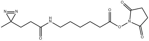 LC-SDA(NHS-LC-DIAZIRINE) (6-(4,4'-叠氮戊酰胺基)己酸琥珀酰亚胺酯) 结构式