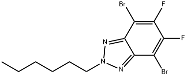 4,7-二溴-5,6-二氟-2-己基-2H-苯并[D][1,2,3]-三氮唑 结构式