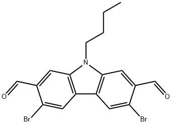 9H-Carbazole-2,7-dicarboxaldehyde, 3,6-dibromo-9-butyl- 结构式