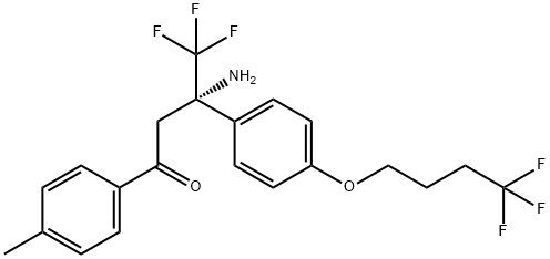 1-Butanone, 3-amino-4,4,4-trifluoro-1-(4-methylphenyl)-3-[4-(4,4,4-trifluorobutoxy)phenyl]-, (3S)- 结构式