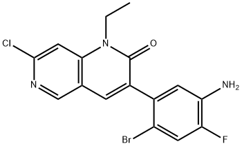 1,6-Naphthyridin-2(1H)-one, 3-(5-amino-2-bromo-4-fluorophenyl)-7-chloro-1-ethyl- 结构式