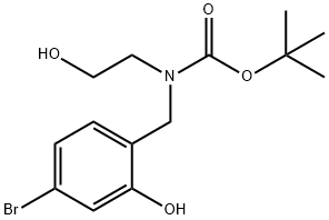 Carbamic acid, N-[(4-bromo-2-hydroxyphenyl)methyl]-N-(2-hydroxyethyl)-, 1,1-dimethylethyl ester 结构式