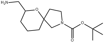 叔-丁基 7-(氨基甲基)-6-氧杂-2-氮杂螺[4.5]癸烷-2-甲酸基酯 结构式