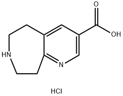 6,7,8,9-四氢-5H-吡啶并[2,3-D]氮杂卓-3-羧酸盐酸 结构式