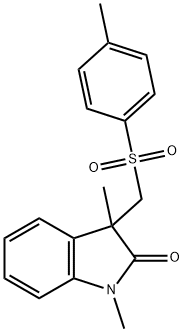 2H-Indol-2-one, 1,3-dihydro-1,3-dimethyl-3-[[(4-methylphenyl)sulfonyl]methyl]- 结构式