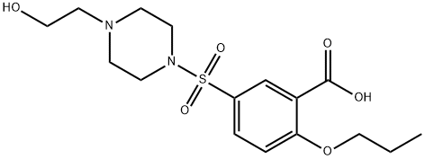 5-[[4-(2-羟乙基)-1-哌嗪基]磺酰基]-2-丙氧基-苯甲酸 结构式