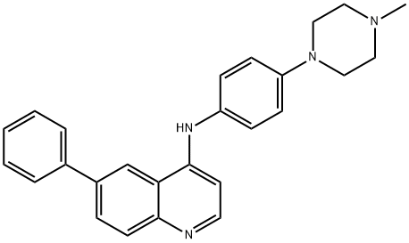 4-Quinolinamine, N-[4-(4-methyl-1-piperazinyl)phenyl]-6-phenyl- 结构式