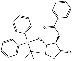 (3R,4S)-苯甲酸[4-[(叔丁基二苯基硅基)氧基]-2-氧代-3-四氢呋喃基]酯 结构式