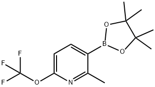 2-methyl-3-(tetramethyl-1,3,2-dioxaborolan-2-yl)-6-(trifluoromethoxy)pyridine 结构式