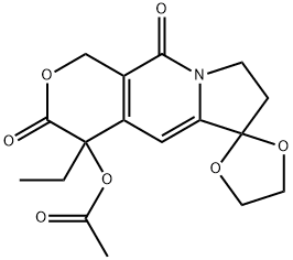 乙酸[4'-乙基-3',10'-二氧代-1',3',4',7',8',10'-六氢螺[[1,3]二氧戊环-2,6'-吡喃并[3,4-F]吲嗪]-4'-基]酯 结构式