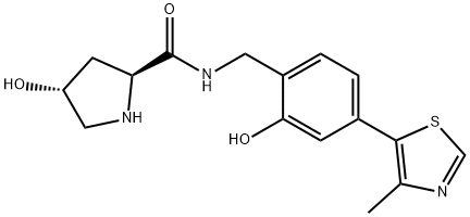(2S,4R)-4-羟基-N-(2-羟基-4-(4-甲基噻唑-5-基)苄基)吡咯烷-2-甲酰胺 结构式