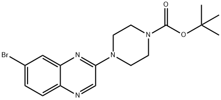 4-(7-溴喹喔啉-2-基)哌嗪-1-羧酸叔丁酯 结构式