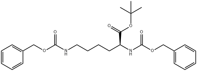 L-Lysine, N2,N6-bis[(phenylmethoxy)carbonyl]-, 1,1-dimethylethyl ester 结构式