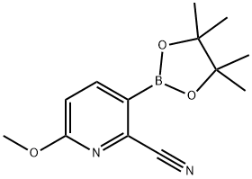 6-甲氧基-3-(4,4,5,5-四甲基-1,3,2-二氧杂硼烷-2-基)吡啶甲腈 结构式