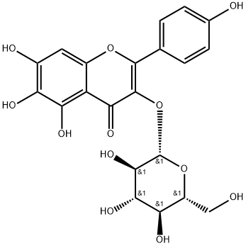 6-羟基山柰酚-3-O-Β-D-葡萄糖苷 结构式