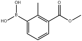 3-(甲氧基羰基)-2-甲基苯基硼酸 结构式