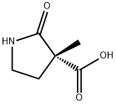 (R)-3-甲基-2-氧代吡咯烷-3-羧酸 结构式