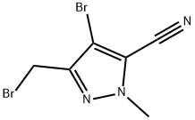 4-溴-3-溴甲基-1-甲基-1H-吡唑-5-腈 结构式