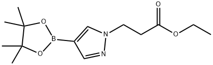 1H-Pyrazole-1-propanoic acid, 4-(4,4,5,5-tetramethyl-1,3,2-dioxaborolan-2-yl)-, ethyl ester 结构式