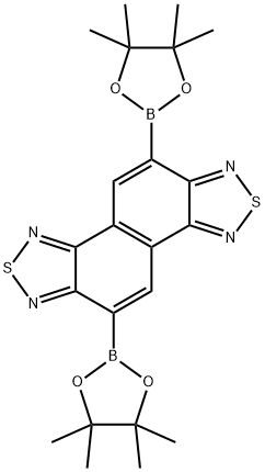 5,10-双(4,4,5,5-四甲基-1,3,2-二氧杂环戊硼烷-2-基)萘并[1,2-C:5,6-C']双([1,2,5]噻二唑) 结构式