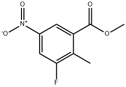 Benzoic acid, 3-fluoro-2-methyl-5-nitro-, methyl ester 结构式