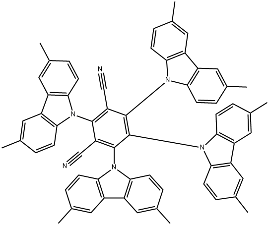 2,4,5,6-TETRA(3,6-DIMETHYLCARBAZOL-9-YL)-1,3-DICYANOBENZENE 结构式